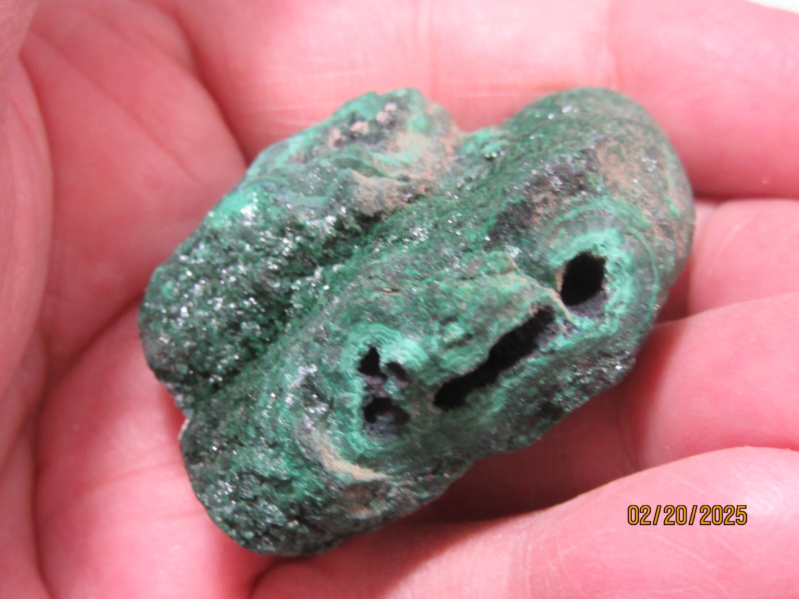 Green Malachite Mineral Nodule Zaire Africa 1 5/8″ Collectible GMNCZA-15s