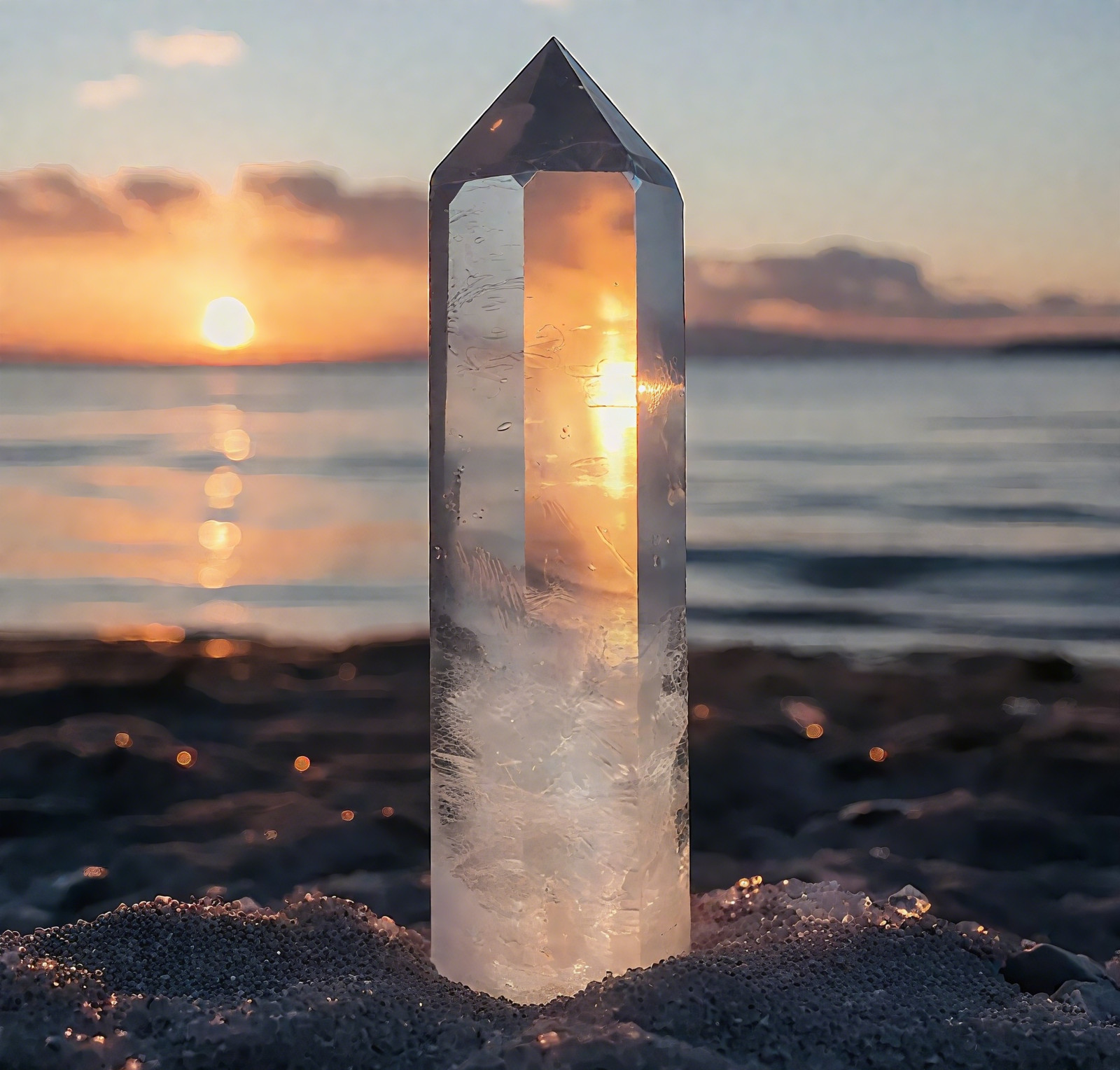 Natural Clear Quartz Tower Point Healing Energy Crystal Obelisk Wand Gifts