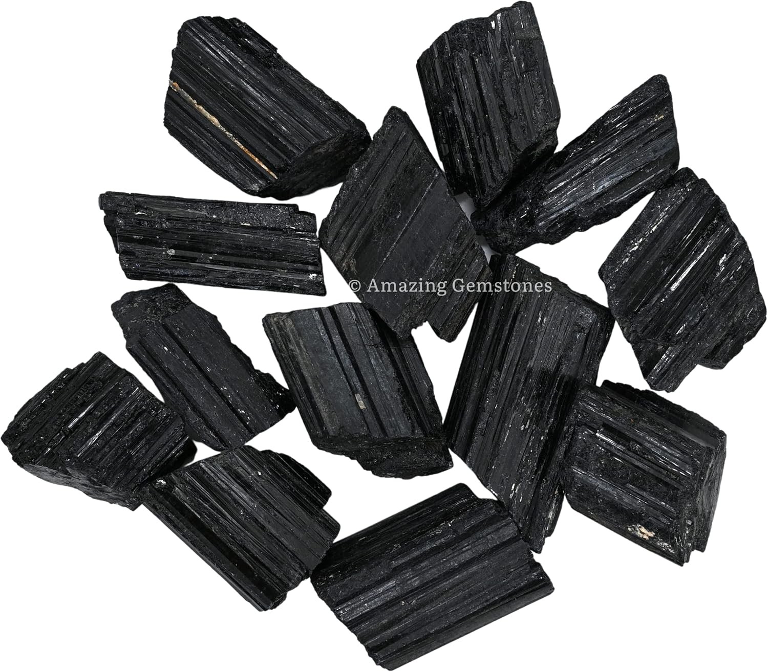 Black Tourmaline Crystals Rough Stone in Bulk, 1/2lb Regular Pi