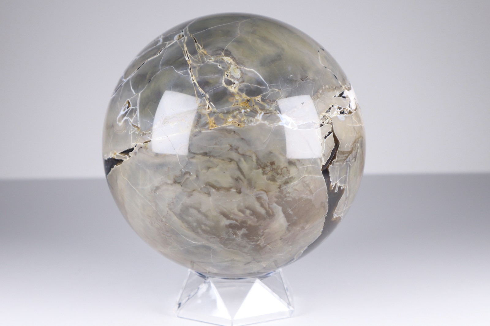 LARGE UV Reactive VOLCANO AGATE SPHERE Druzy Quartz Crystal Ball 145mm 3.75kg