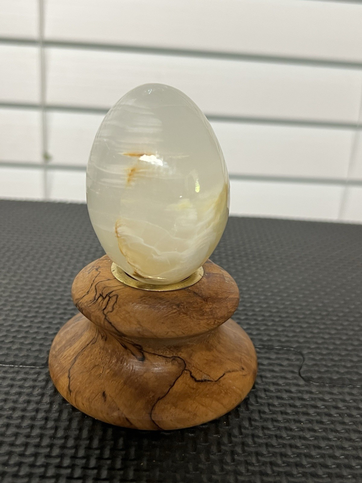 Polished Orange Calcite Stone Egg. 2 1/2 in High, 1 1/2 in Wide. Preowned.