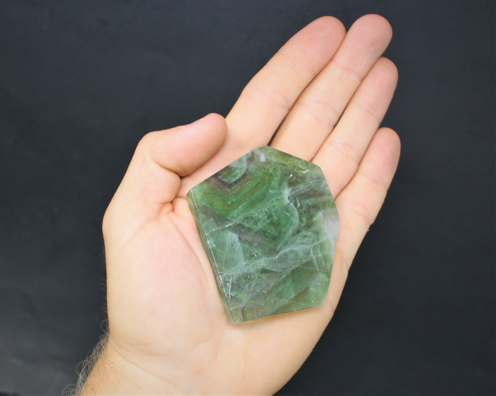 Fluorite Slab: Medium 1.5-2″ Beautiful Polished Fluorite Slice, Fluorite Crystal