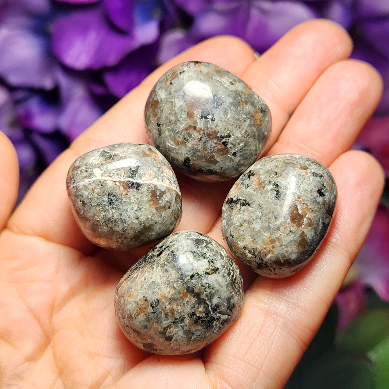 5pcs Natural Yooperlite Tumbled Polished Flame Stone UV Reactive Fire Stone