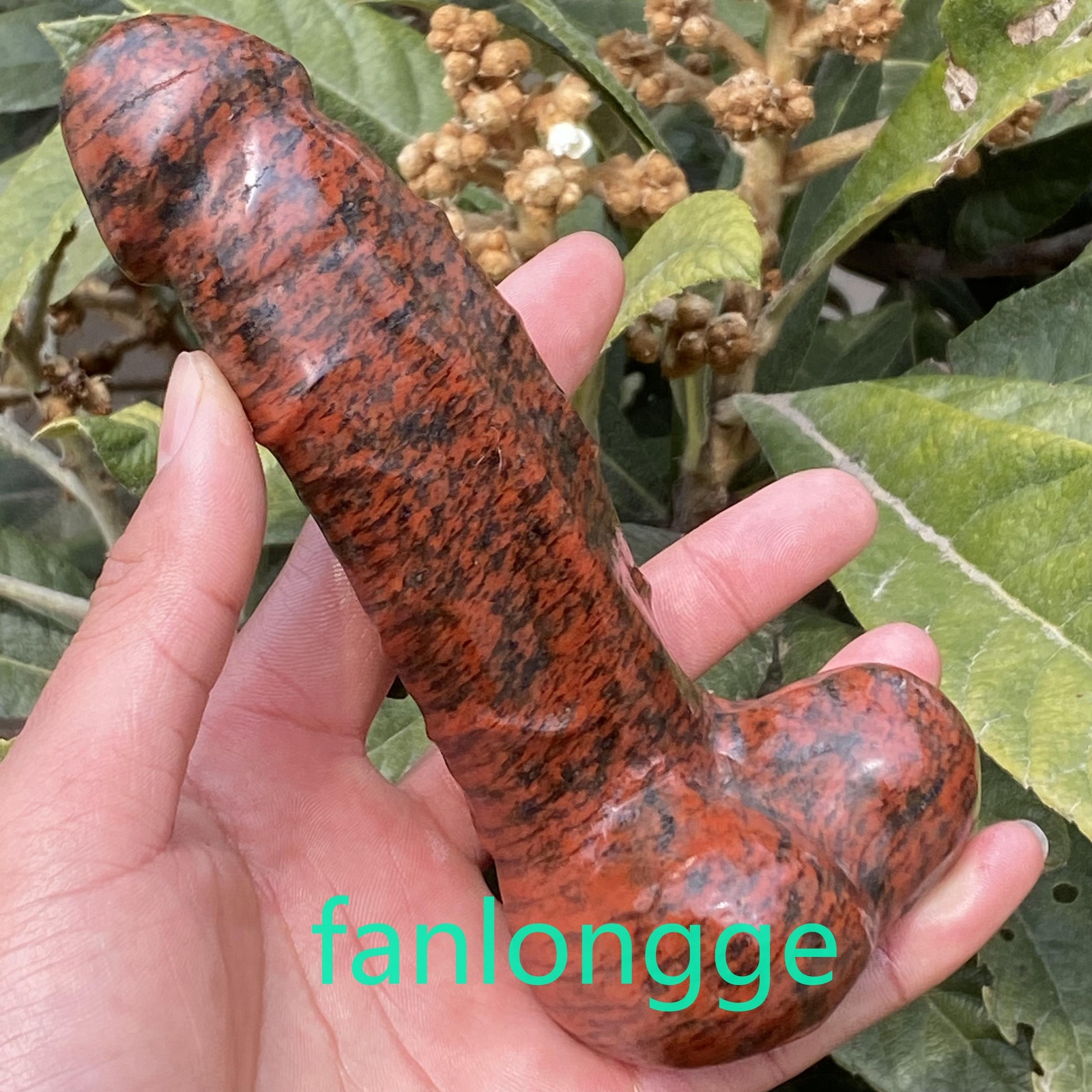 6in Wholesale Natural Sesame red male penis Quartz Crystal Carved Figurines 1pc