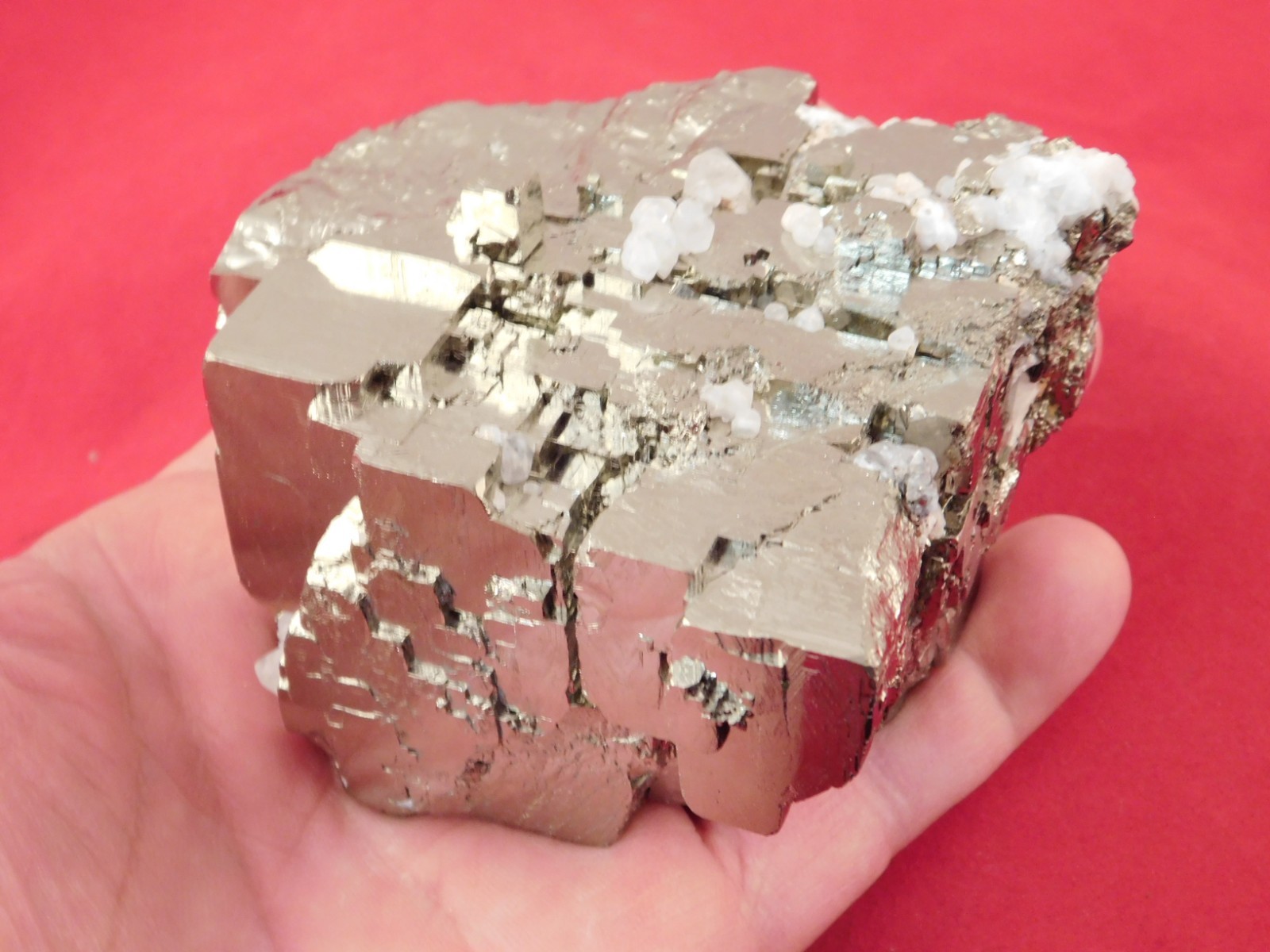 BIG! VERY Nice and 100% Natural Stepped Pyrite CUBE Cluster Peru 968gr