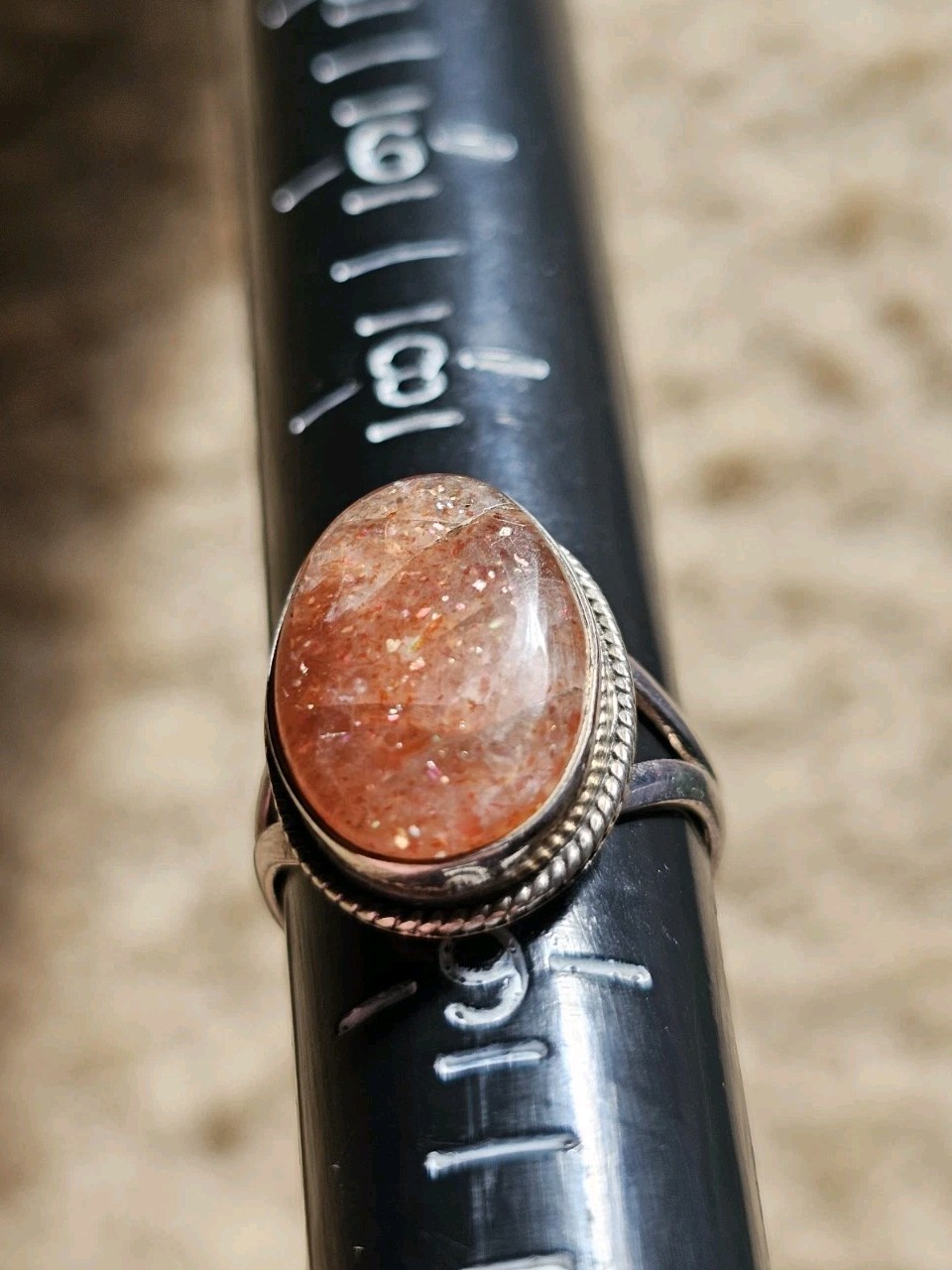 Sunstone Ring, Size 6.75, Crystals & Stones, Mineral Specimen, Metaphysical