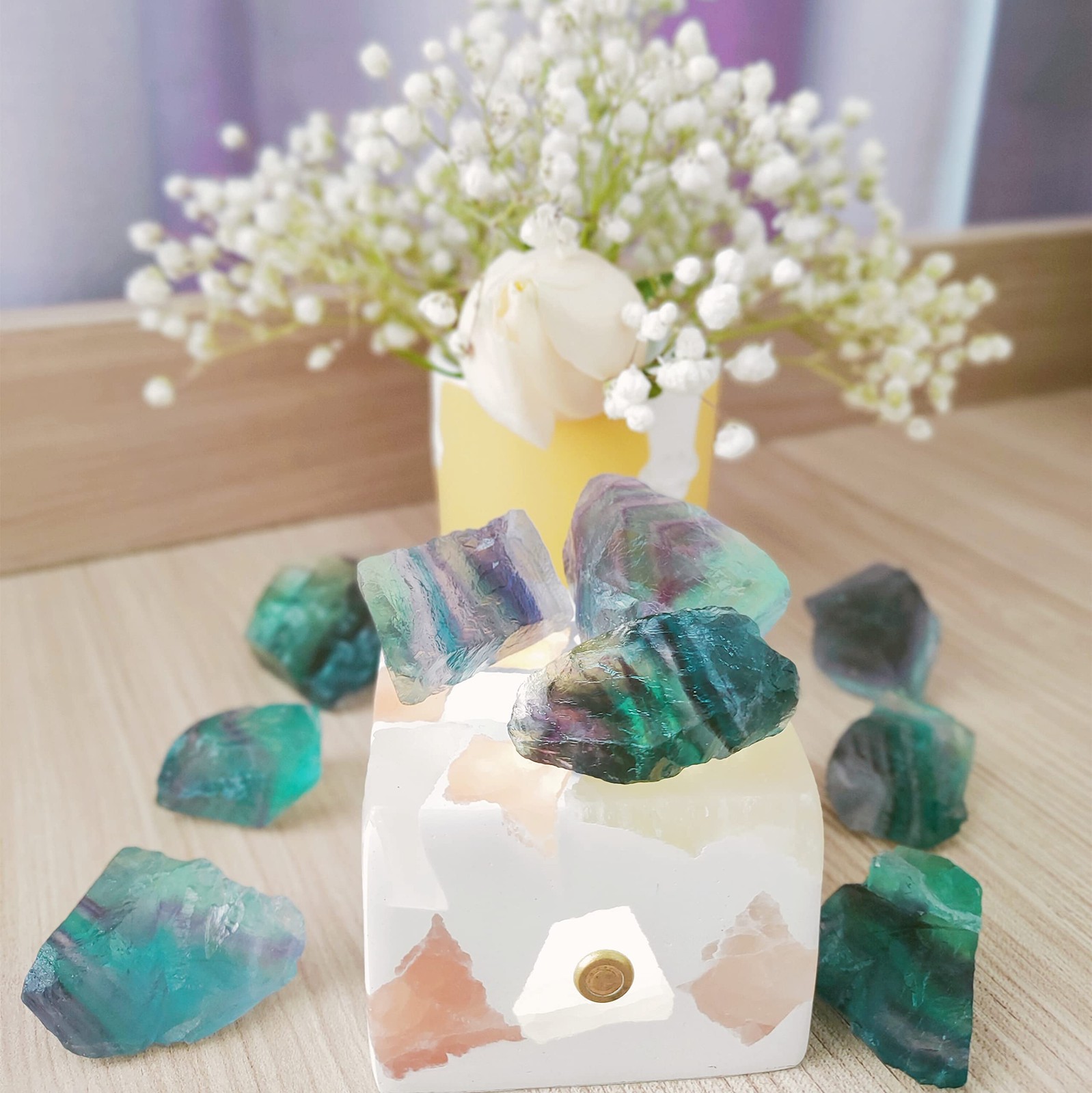 Rough Rainbow Fluorite Crystals 1 lb for Healing, Tumbling, Wire Wrapping, Reiki