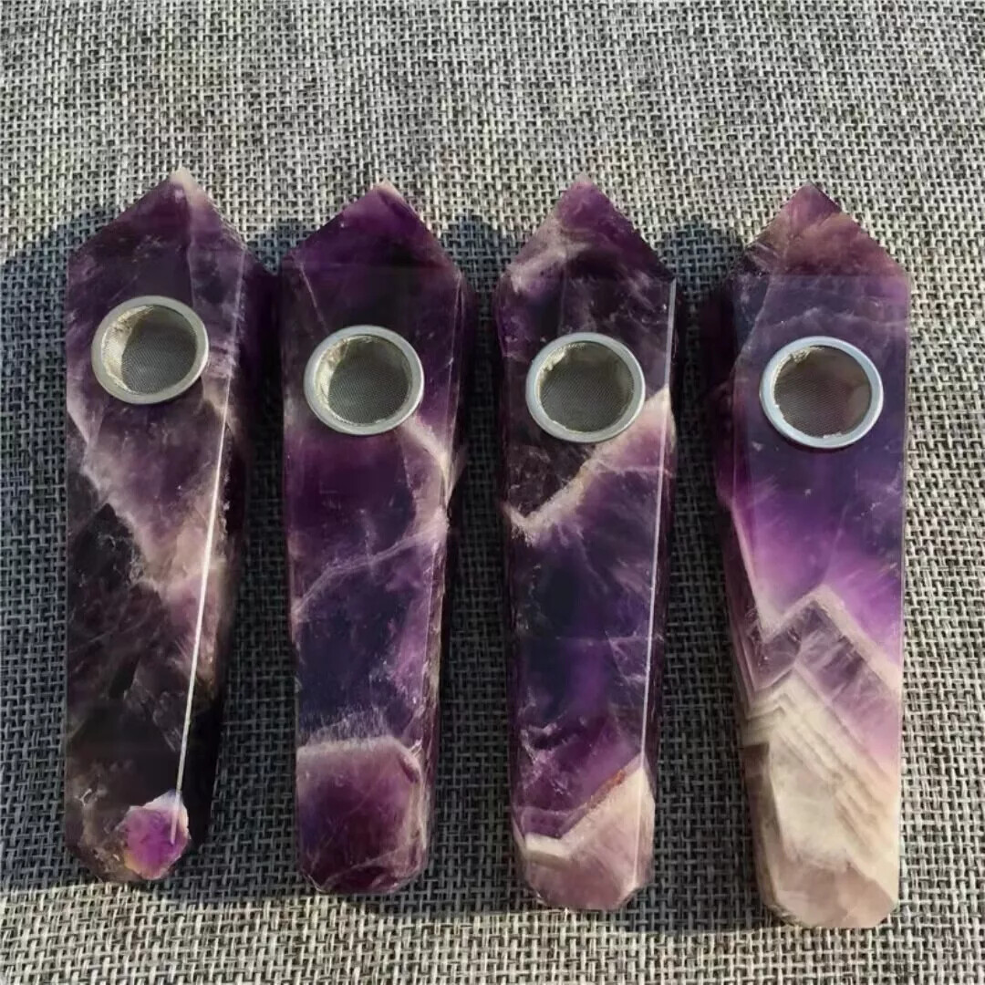 Natural Quartz Smoking Pipe Crystal Point Wand Stone Rock Obelisk Healing 1pc