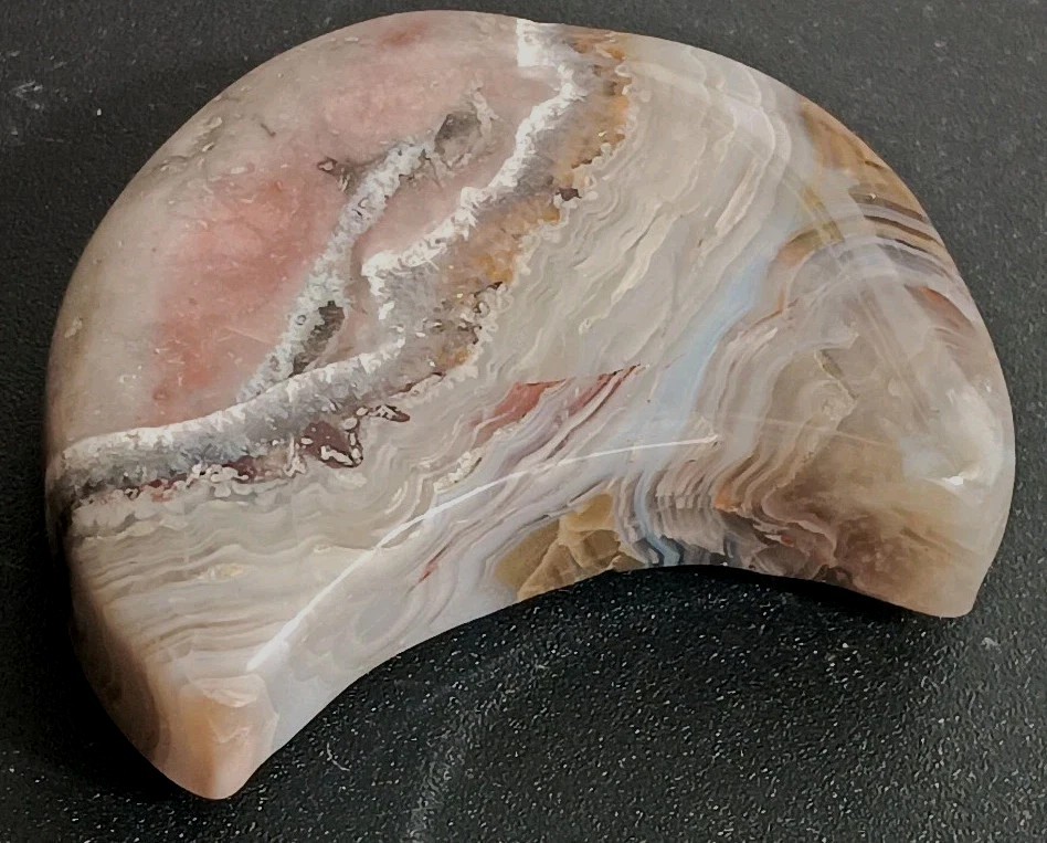 Crazy Lace Agate “Moon” Bands Palmstone Cab Arts Crafts 1-5/16″ Wide 1/4″ Thick