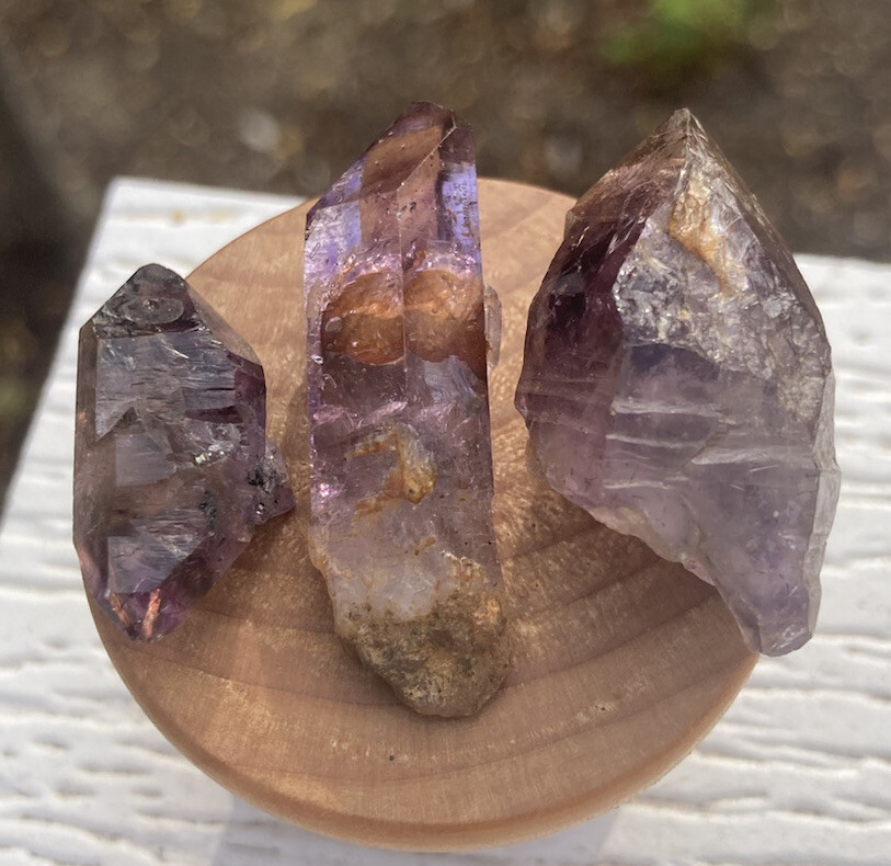 3 pcs Lot SHANGAAN SMOKY AMETHYST Healing Crystal Points Bulk Chiredzi Zimbabwe