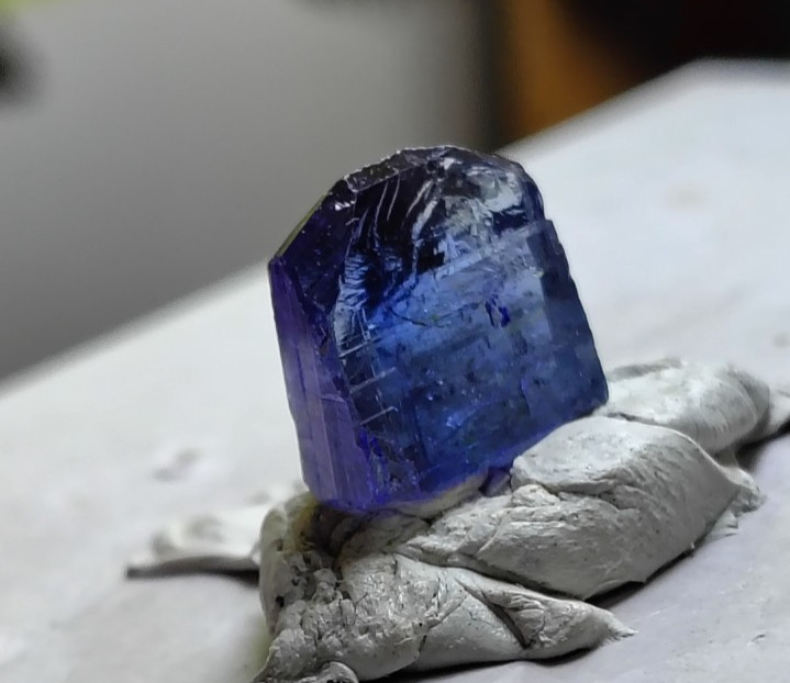 TANZANITE MULTICOLOR BLUE LIGHT TEAL PURPLE UNHEATED TWIN CRYSTAL 7.5CT MONSTER