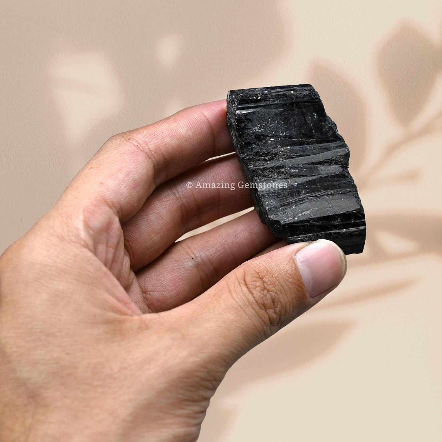 Black Tourmaline Crystals Rough Stone in Bulk, 1/2lb Regular Pi