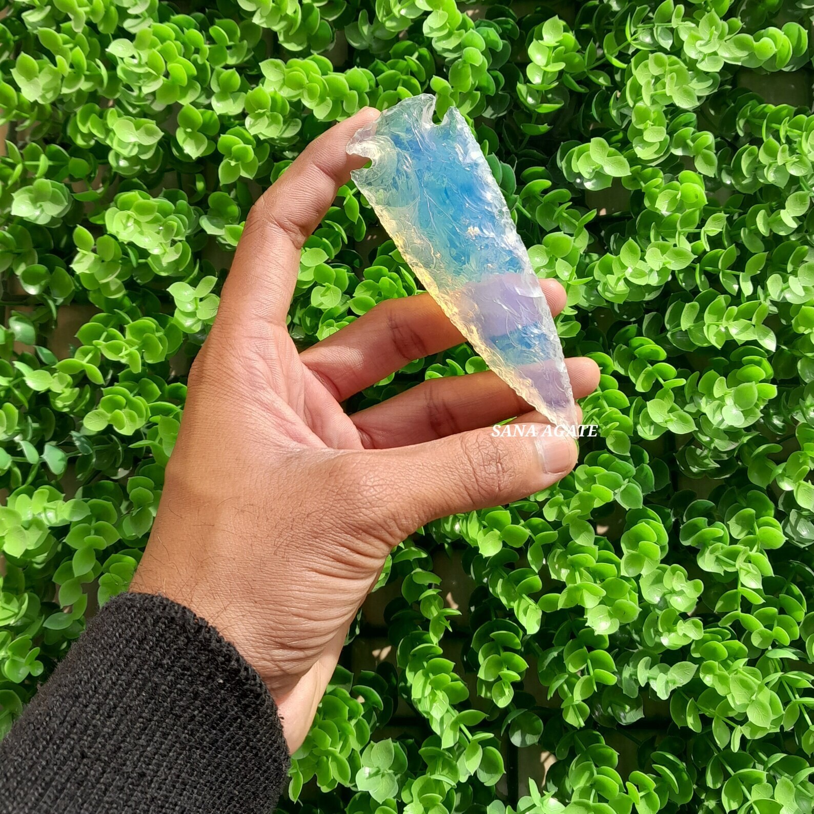 Blue Opalite Arrowhead Size 4″inch, Gemstone Spearhead, Opal Spearhead Point.