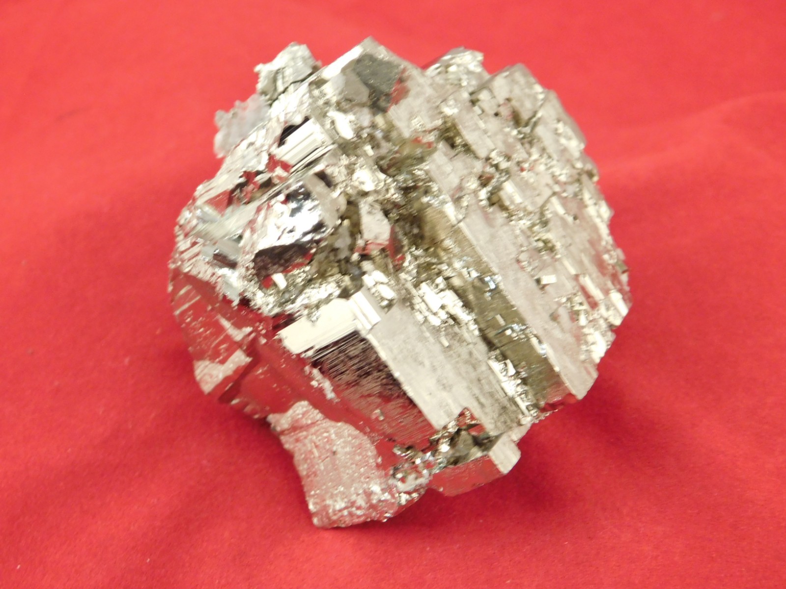LARGER 100% Natural STEPPED PYRITE Crystal CUBE Cluster Huanzala Mine Peru 317gr