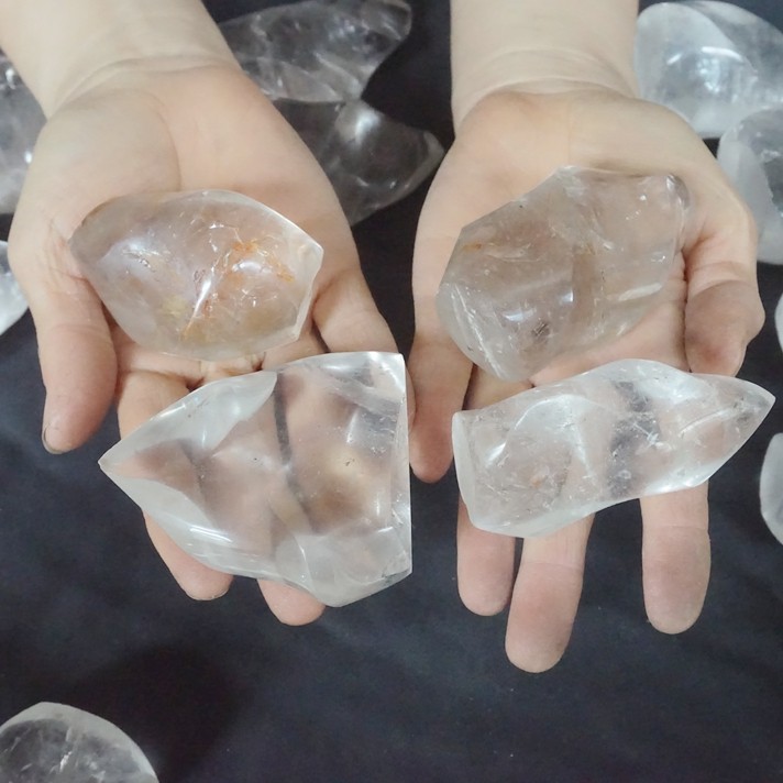 11LB 25 Natural Clear White Quartz Crystal Flame Point Carved Polished Healing
