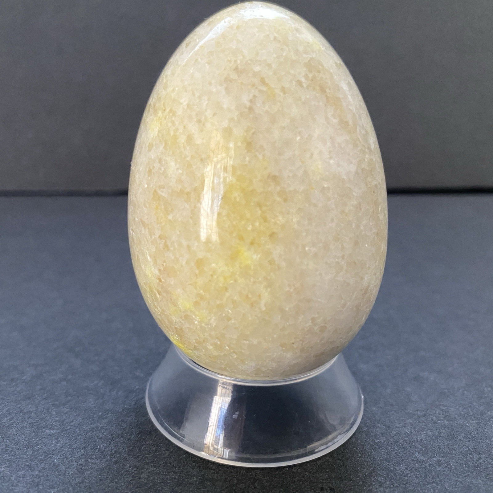 Natural Onyx Stone Egg With Stand Hand Polished Banded Agate Calcite Crystal