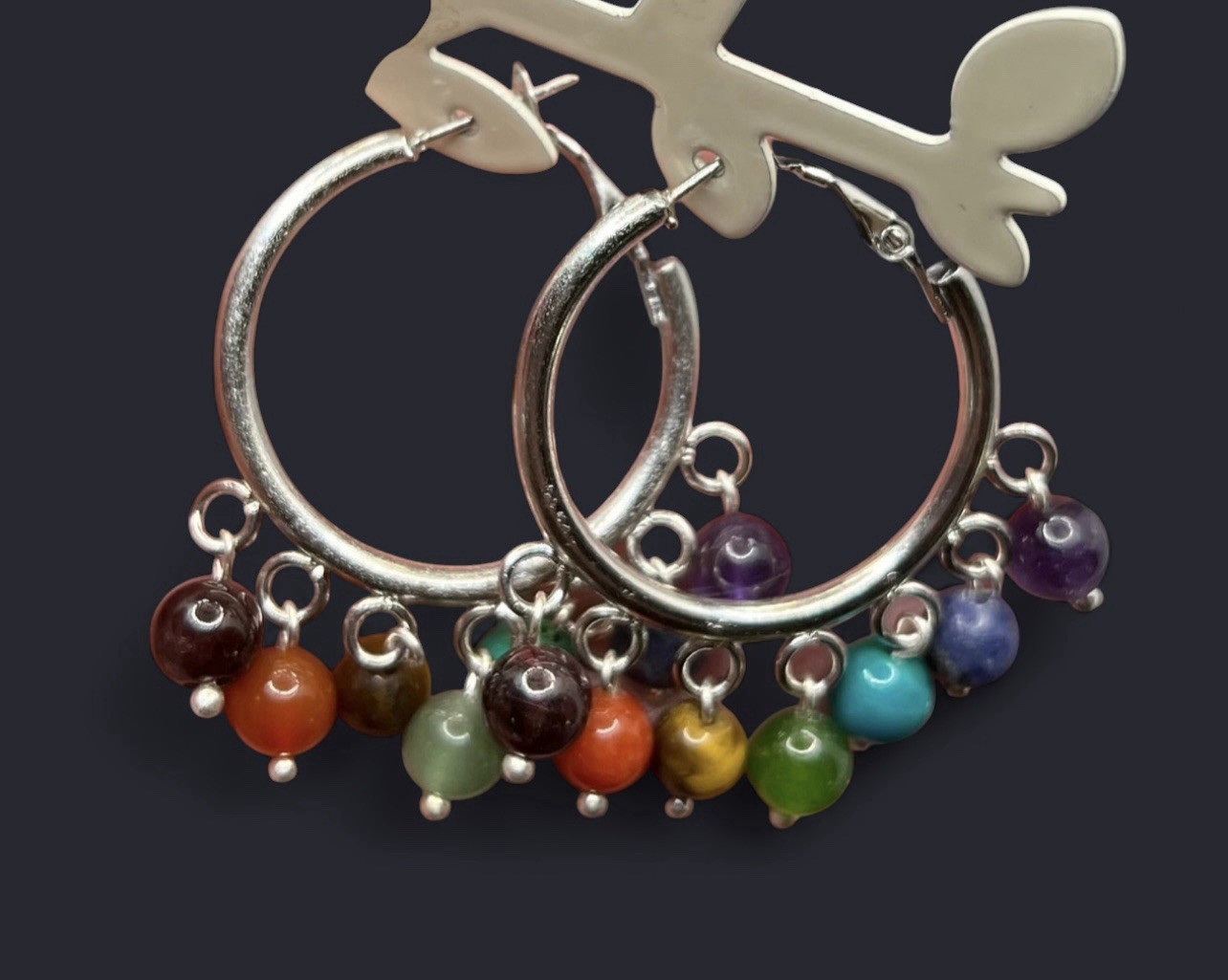 7 Chakra Genuine Stone Earrings
