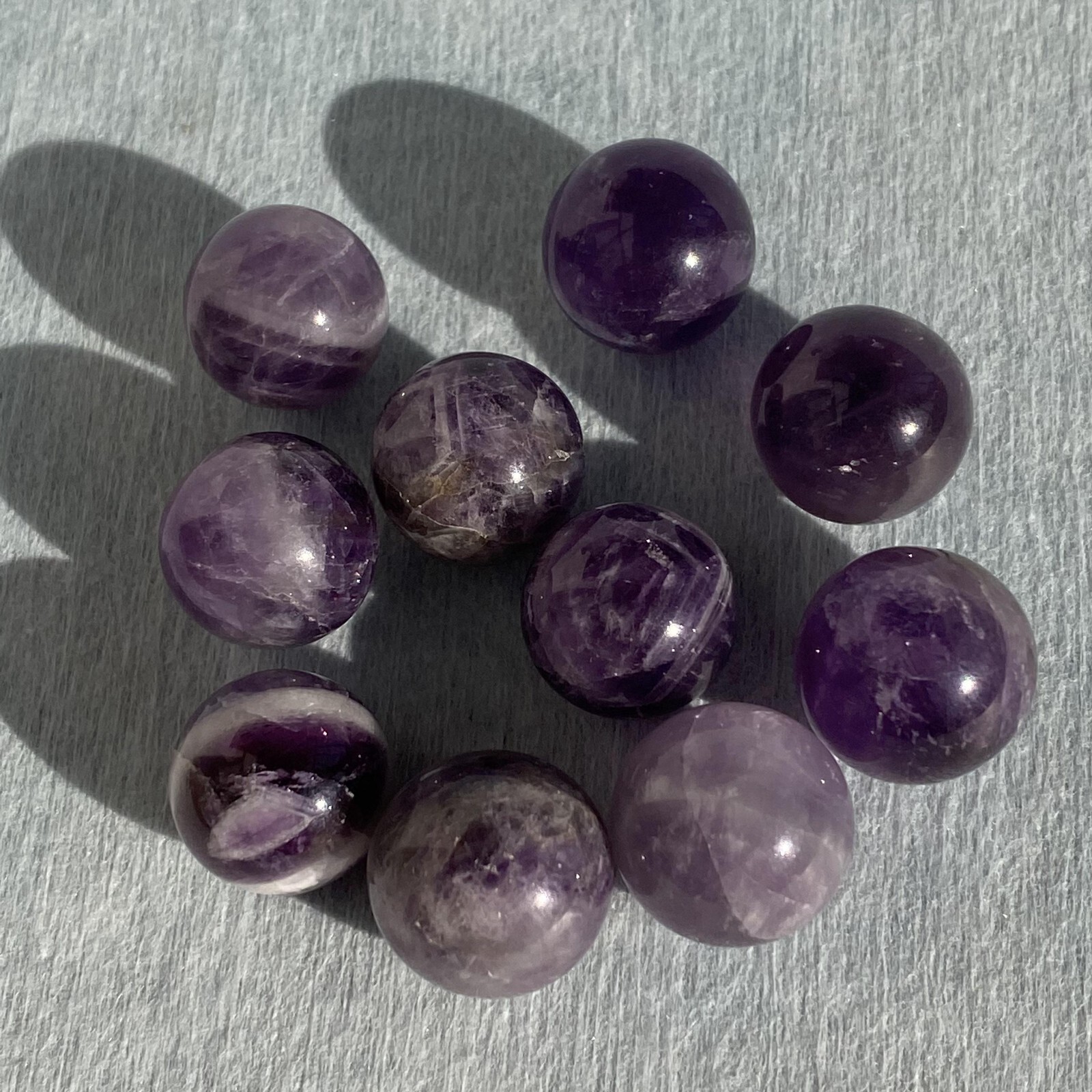 10pcs Natural dreamy Amethyst Ball Quartz Crystal Sphere 15mm+ Polishing Gem