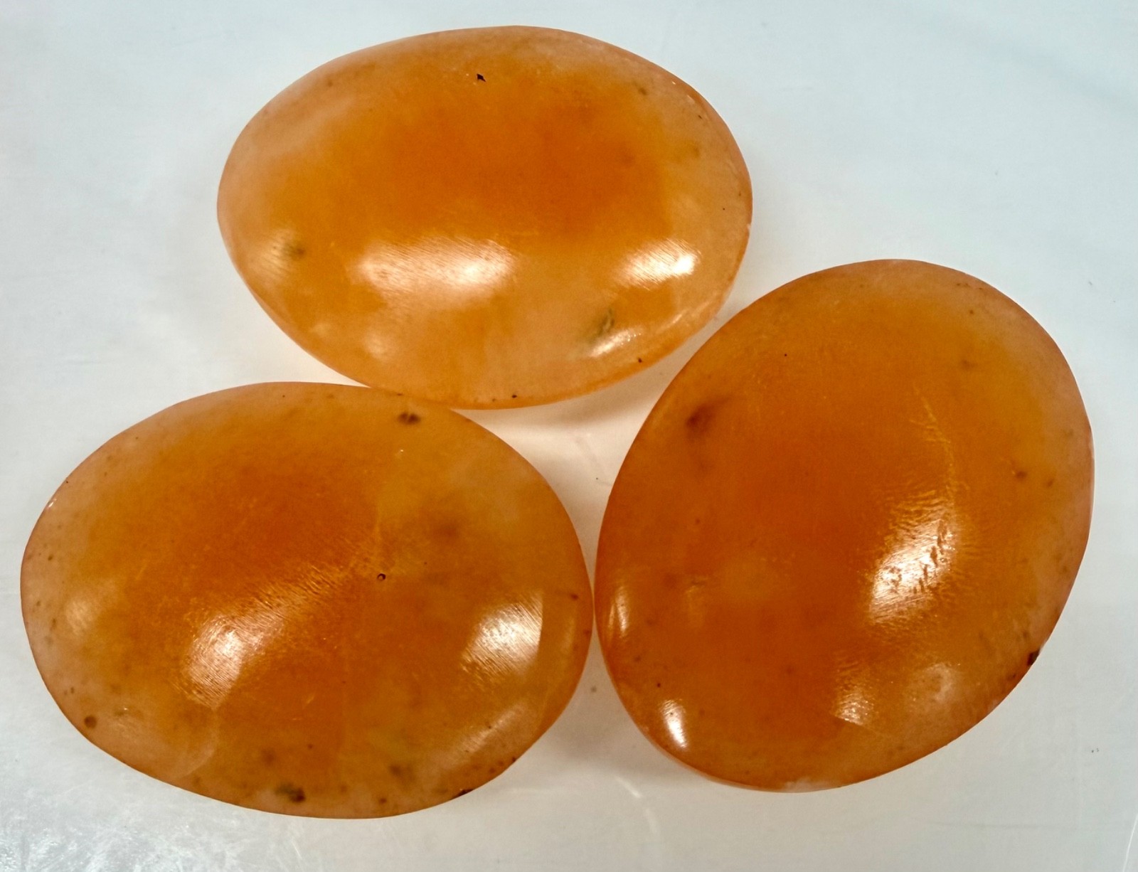 Wholesale Lot 12 PCs Peach Selenite Aka Satin Spar Palm Stone Natural Crystal