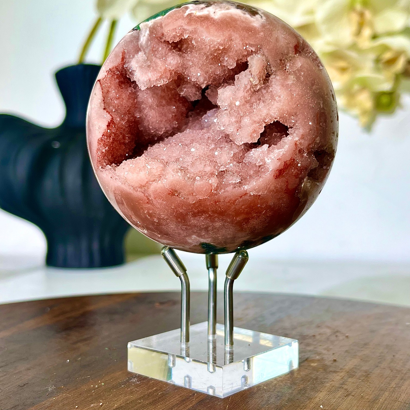 1.36LB Natural Purple Pink Crystal Advanced Cave Spherical Spiritual Decoration