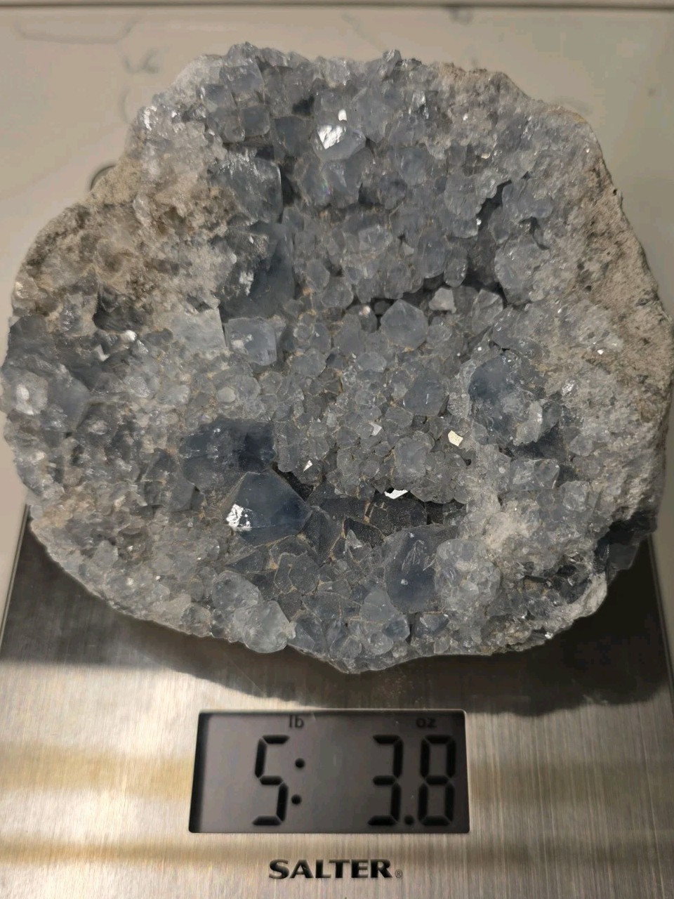 5lb 6″ Natural Blue Celestite Crystal Geode Quartz Cluster Mineral Specimen
