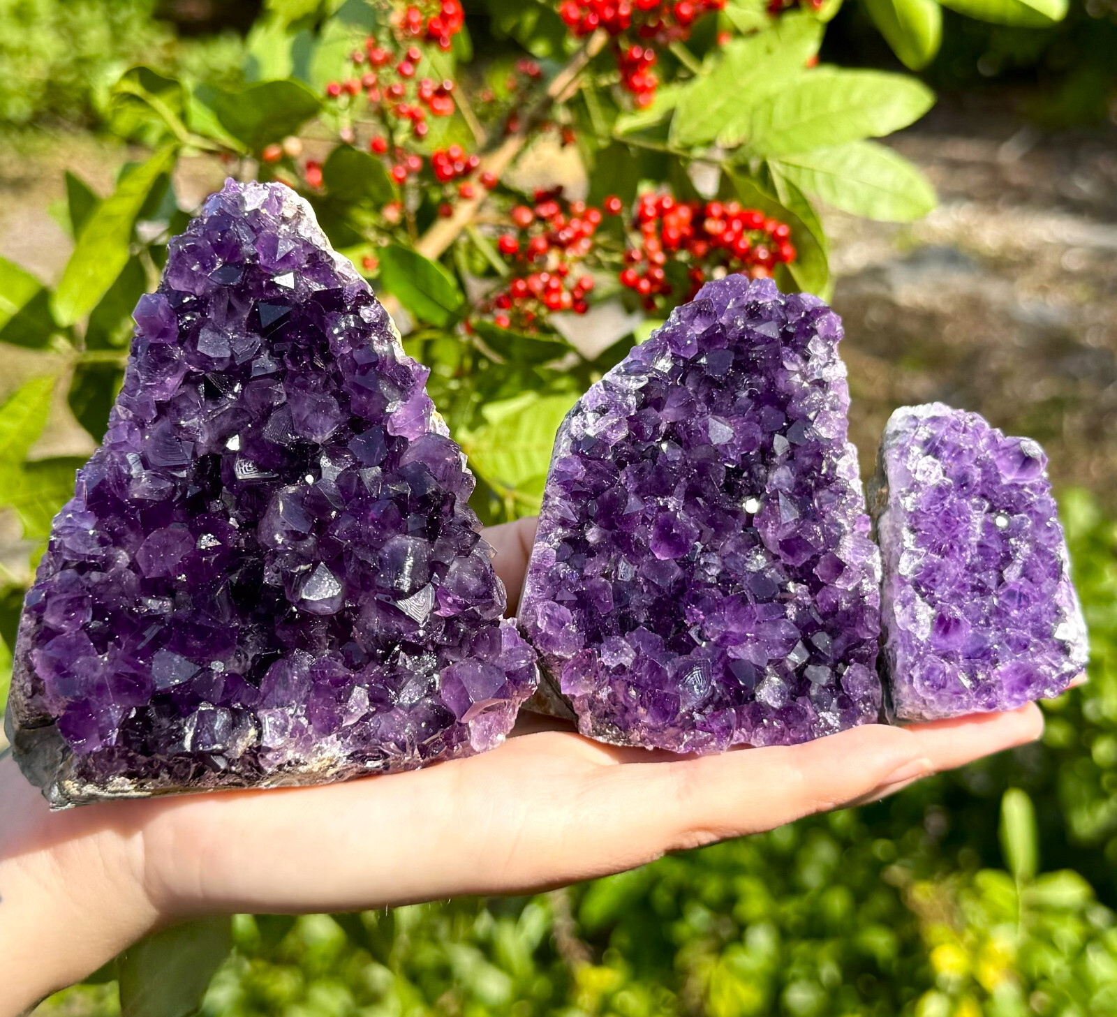 Stunning EXTRA LARGE Amethyst Cut Base Cluster Crystal Quartz Geode 12 oz – 1 lb
