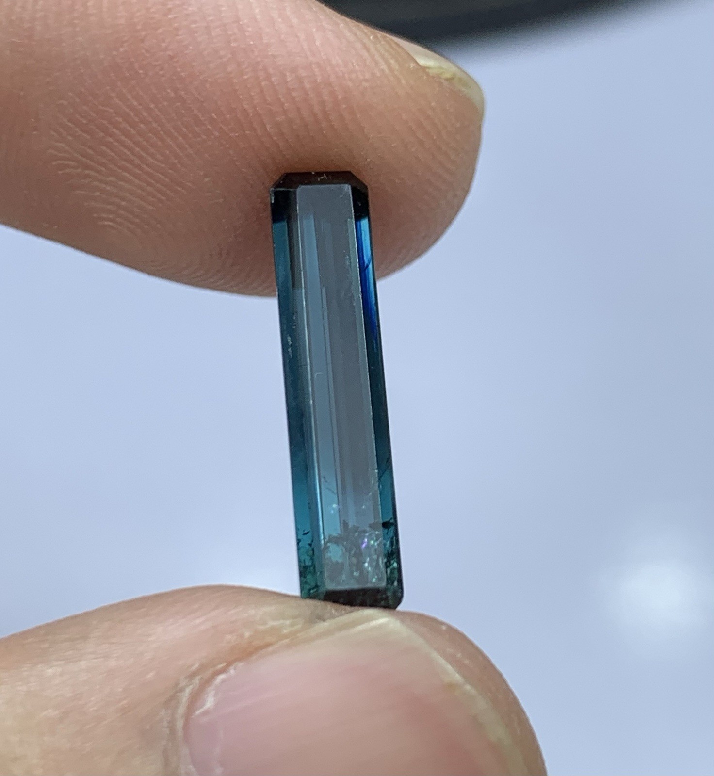 3.15 Carats Blue Tourmaline Faceted Gemstone From Afghanistan.