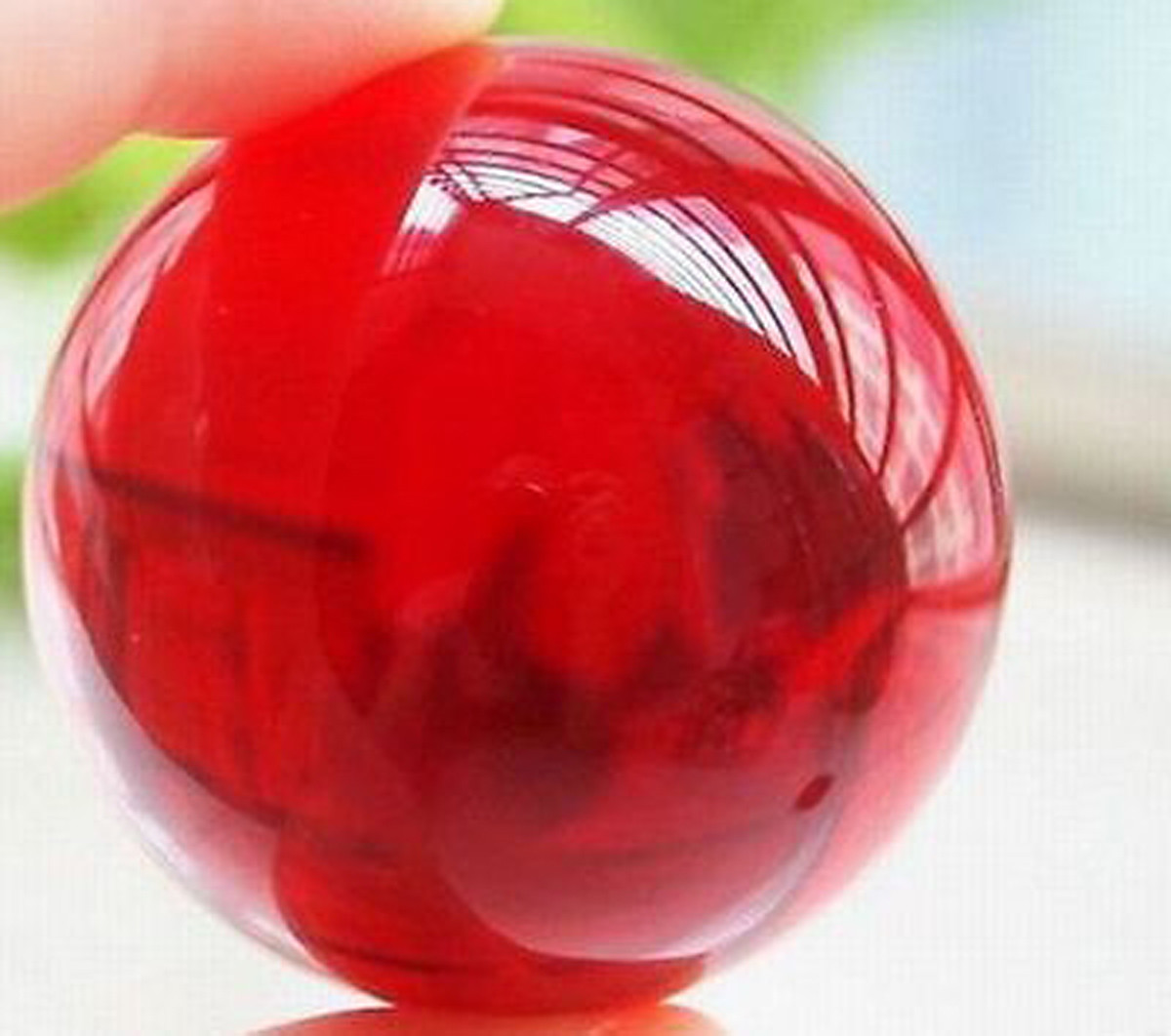 60MM Asian Rare Natural Quartz Red Magic Crystal Healing Ball Sphere +Stand PC22