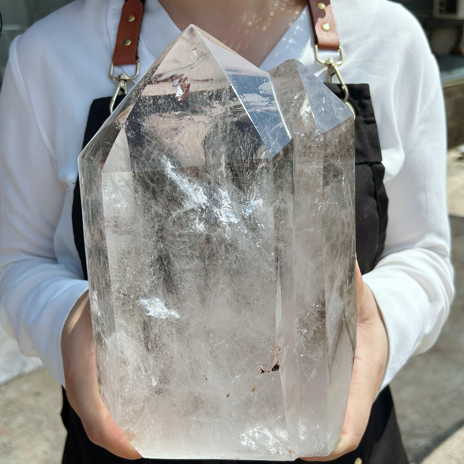 16.1LB Natural Clear Quartz With Phantom Crystal Double Point Healing A210