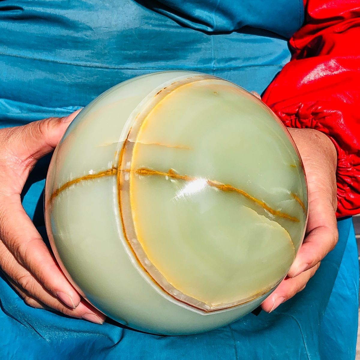 11.35LB Natural Afghan Jade Chakra Quartz Sphere healing ball Specimen 3297