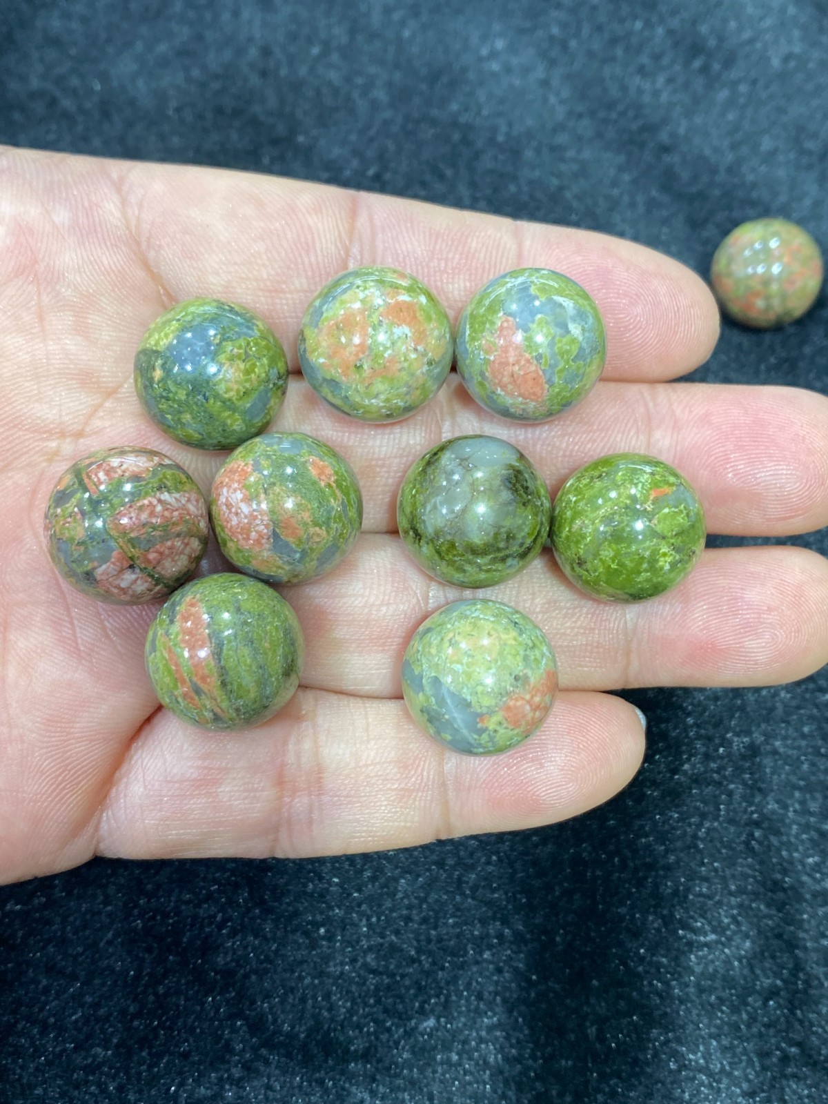 10pcs Natural Unakite Sphere Quartz Carved 15mm Crystal ball reiki healing gift