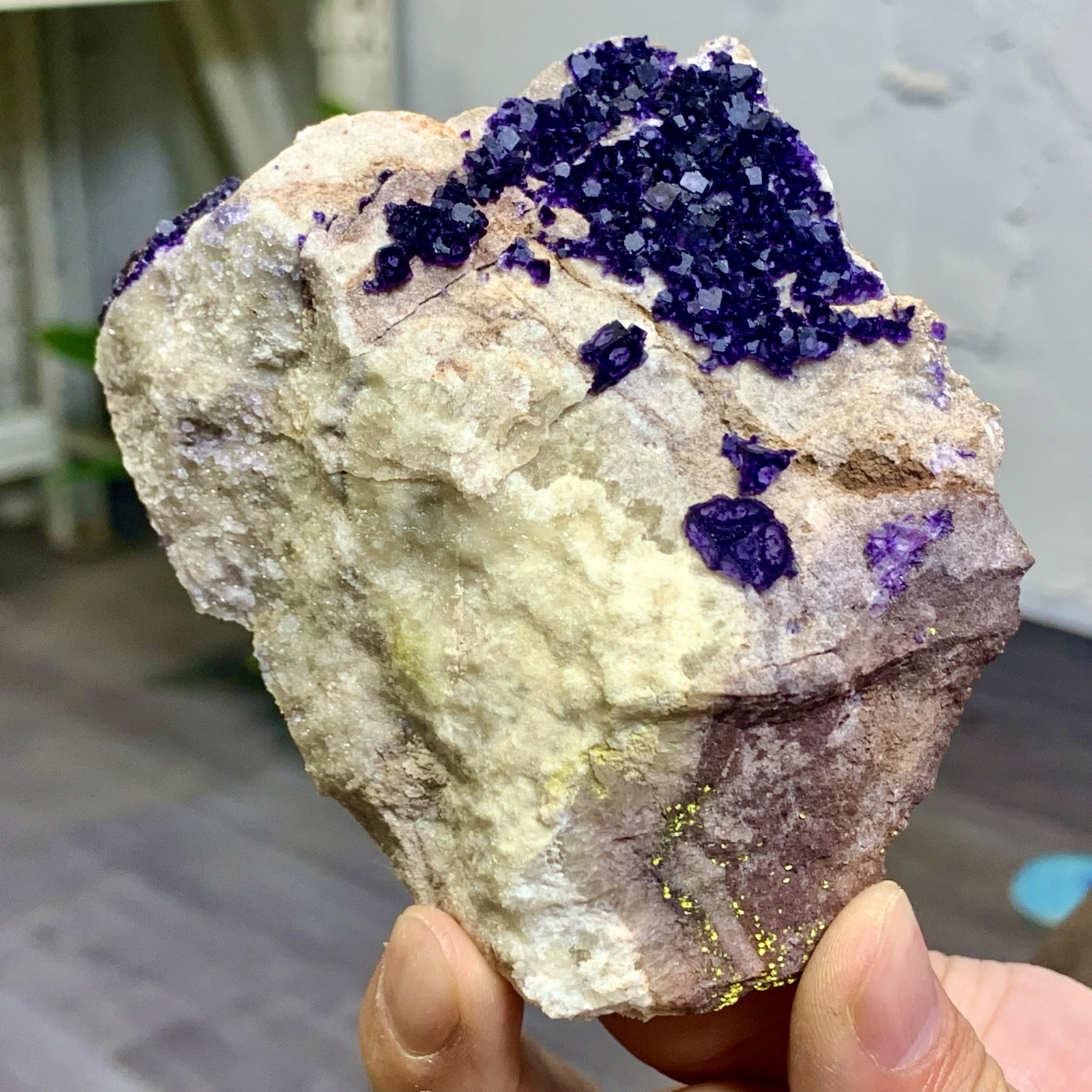 248G Rare transparent purple cubic fluorite mineral crystal sample/China