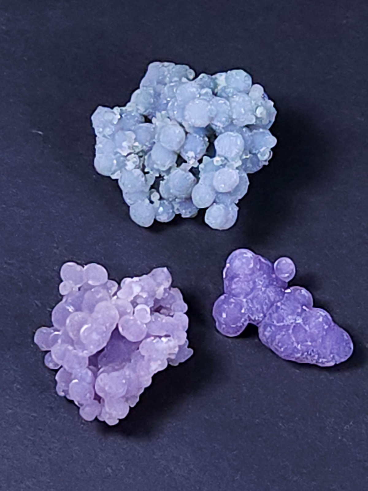 3x A++ Sparkly Purple GRAPE CHALCEDONY Crystals Amethyst Indonesia Agate Quartz