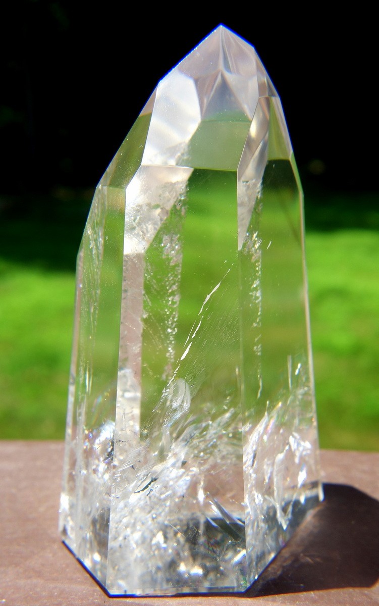 Lemurian Quartz Channeling Crystal with Phantom and Rainbows Polished
