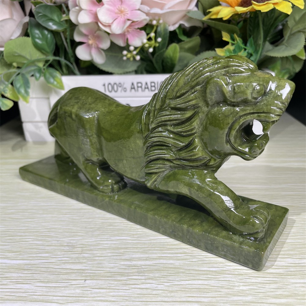 2.9LB 8.2” Natural Xiuyan Jade Tiger Carving Crystal Healing Decor Quartz Gift