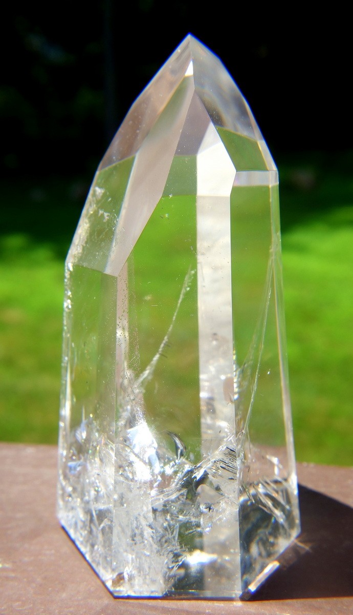 Lemurian Quartz Channeling Crystal with Phantom and Rainbows Polished