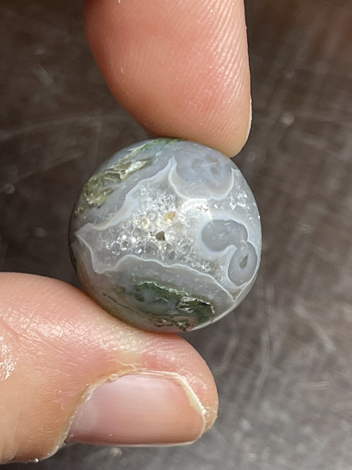 Moss Agate Mini Sphere Ball Orb Marble 19.1mm 9g