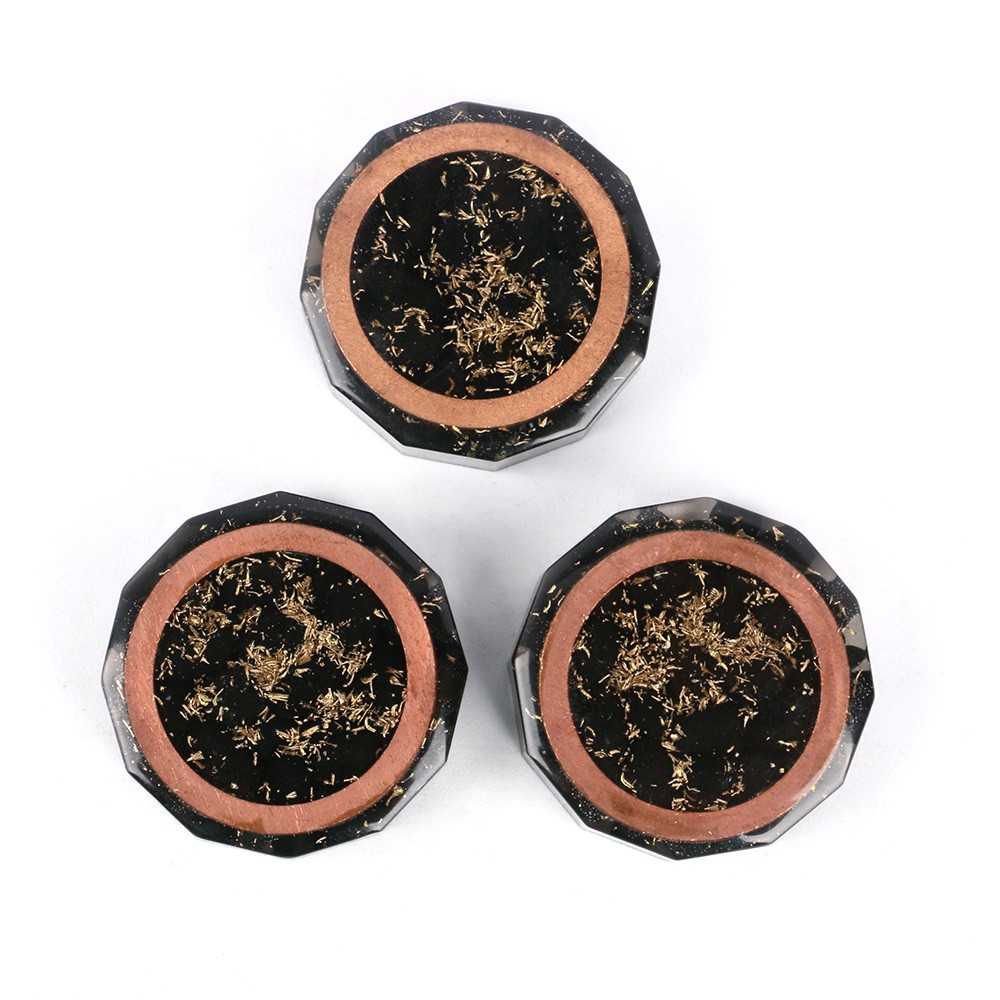 3pcs/Set Black Shungite Orgone Busters 5G EMF Protection Energy Healing Orgonite