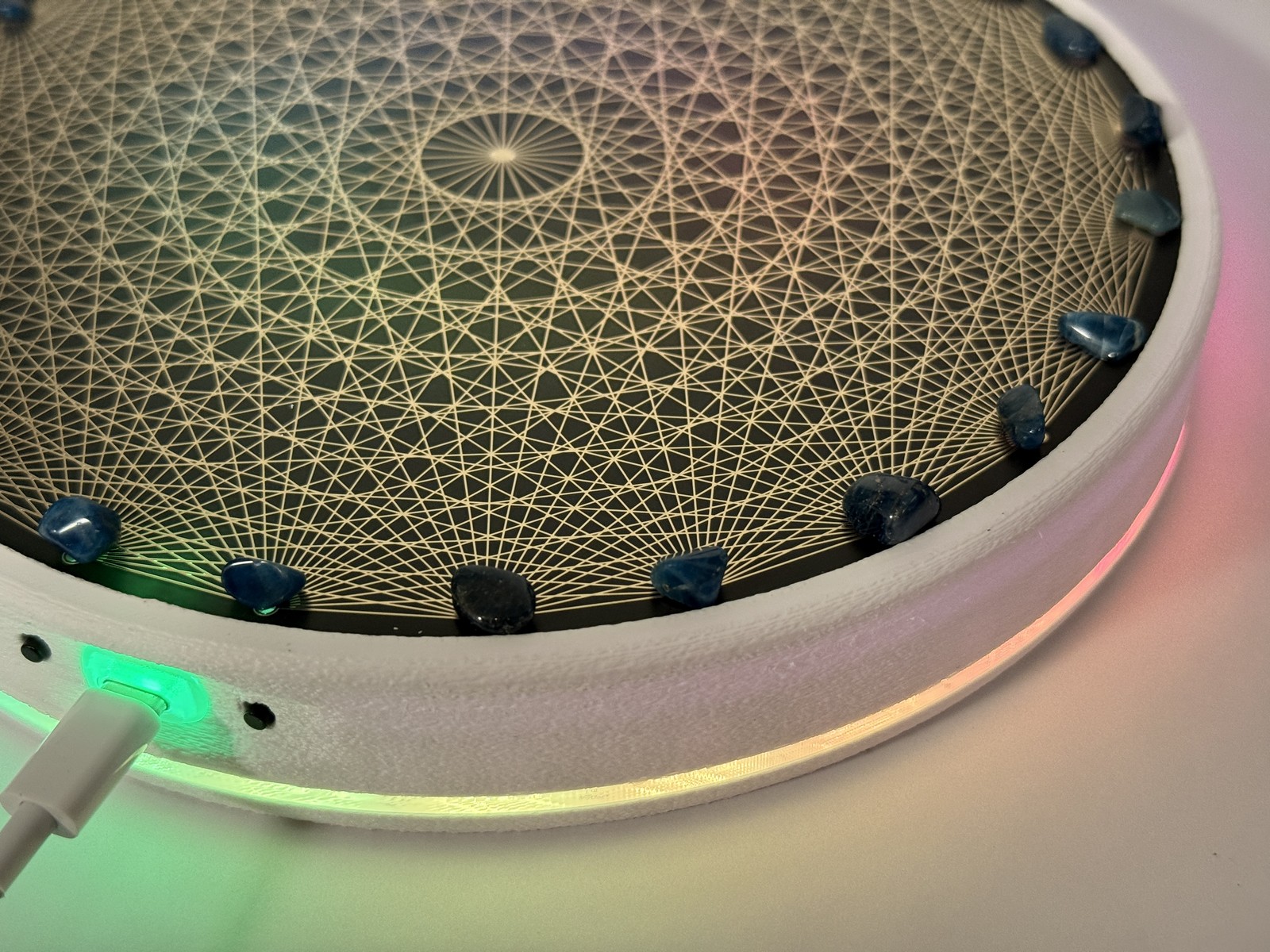 Actively Powered Tesseract Crystal Grid Altar Plate