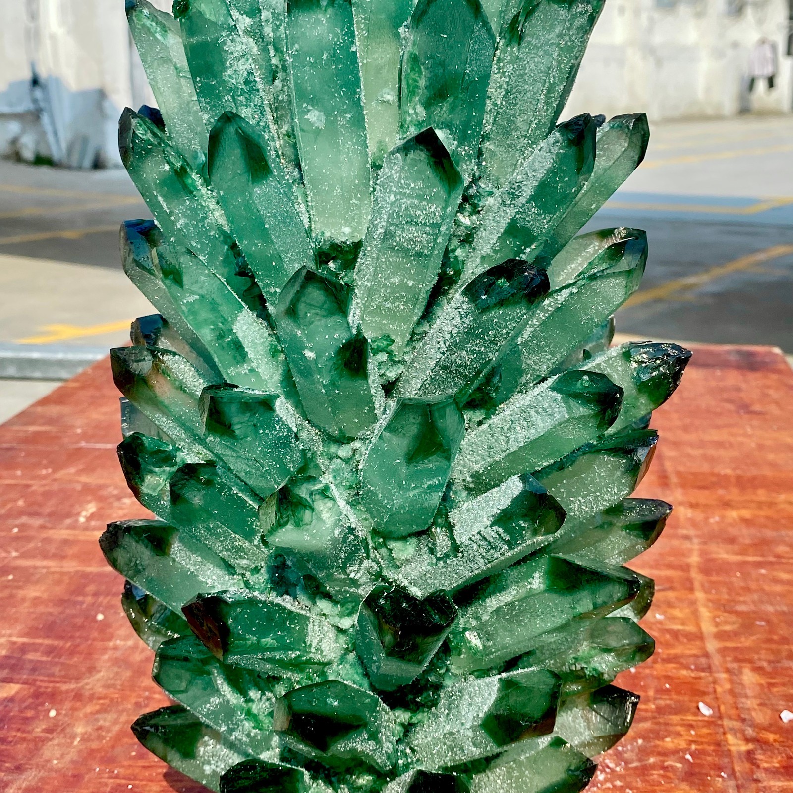 19.8LB Newly discovered green phantom quartz crystal cluster minerals