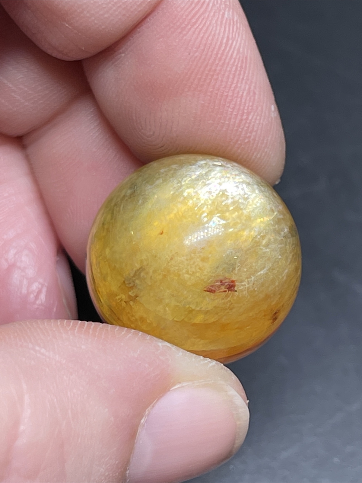 Yellow Mica Mini Sphere Ball Orb Marble Crystal 20.2mm