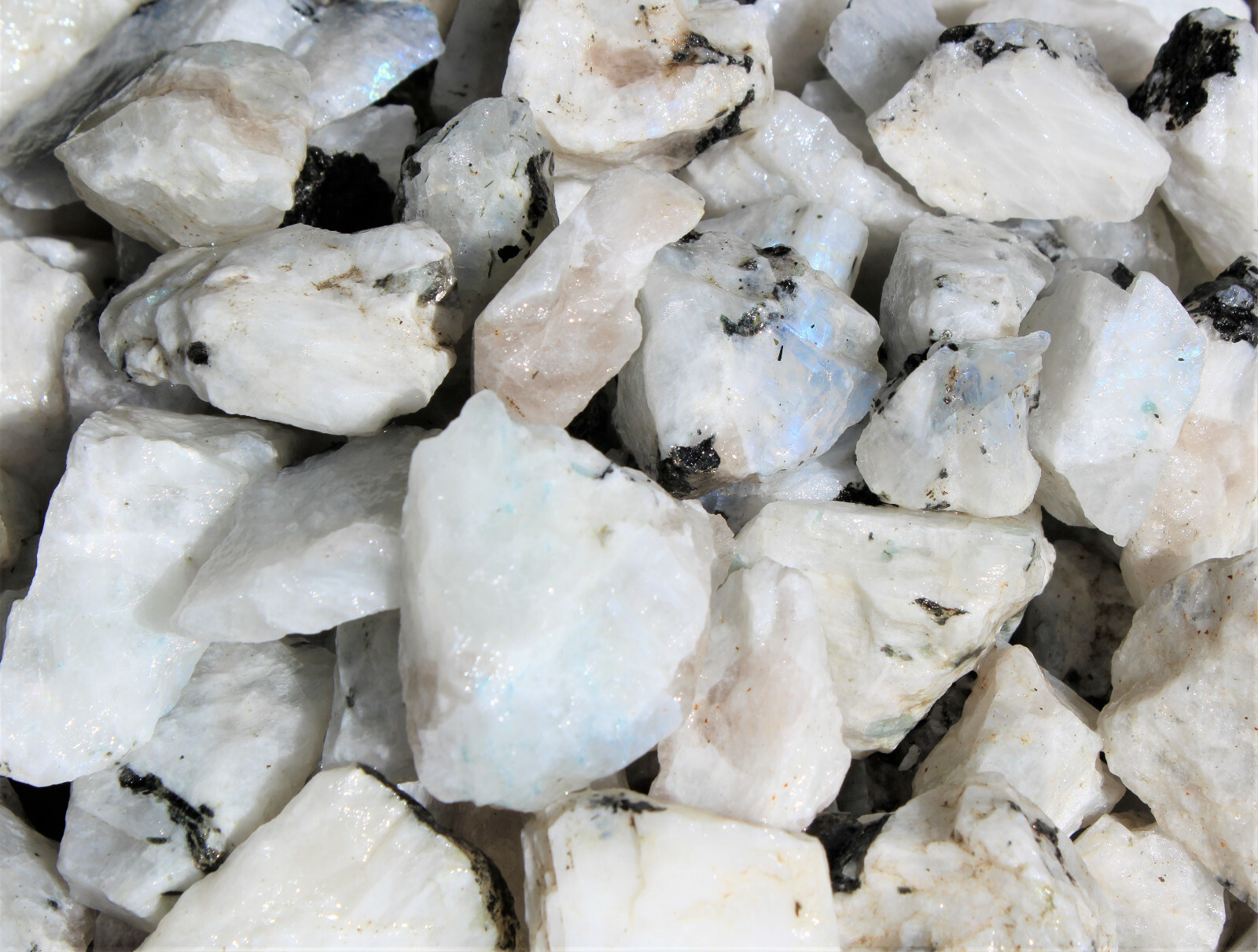 LARGE Rough Rainbow Moonstone Chunks, 2″ – 3″ Choose Amount (Raw Jumbo Crystal)