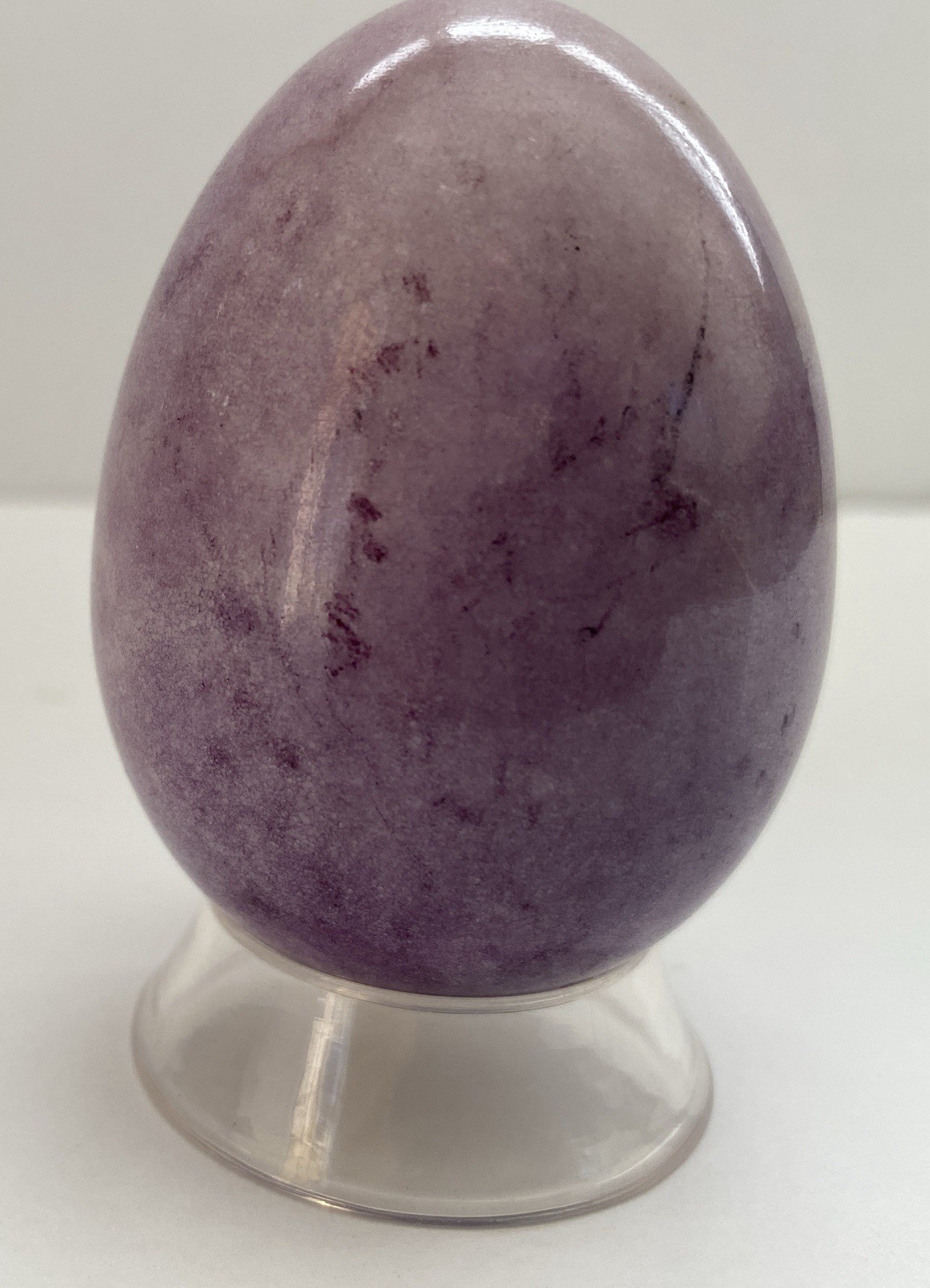Natural Onyx Stone Egg With Stand Hand Polished Banded Agate Calcite Crystal