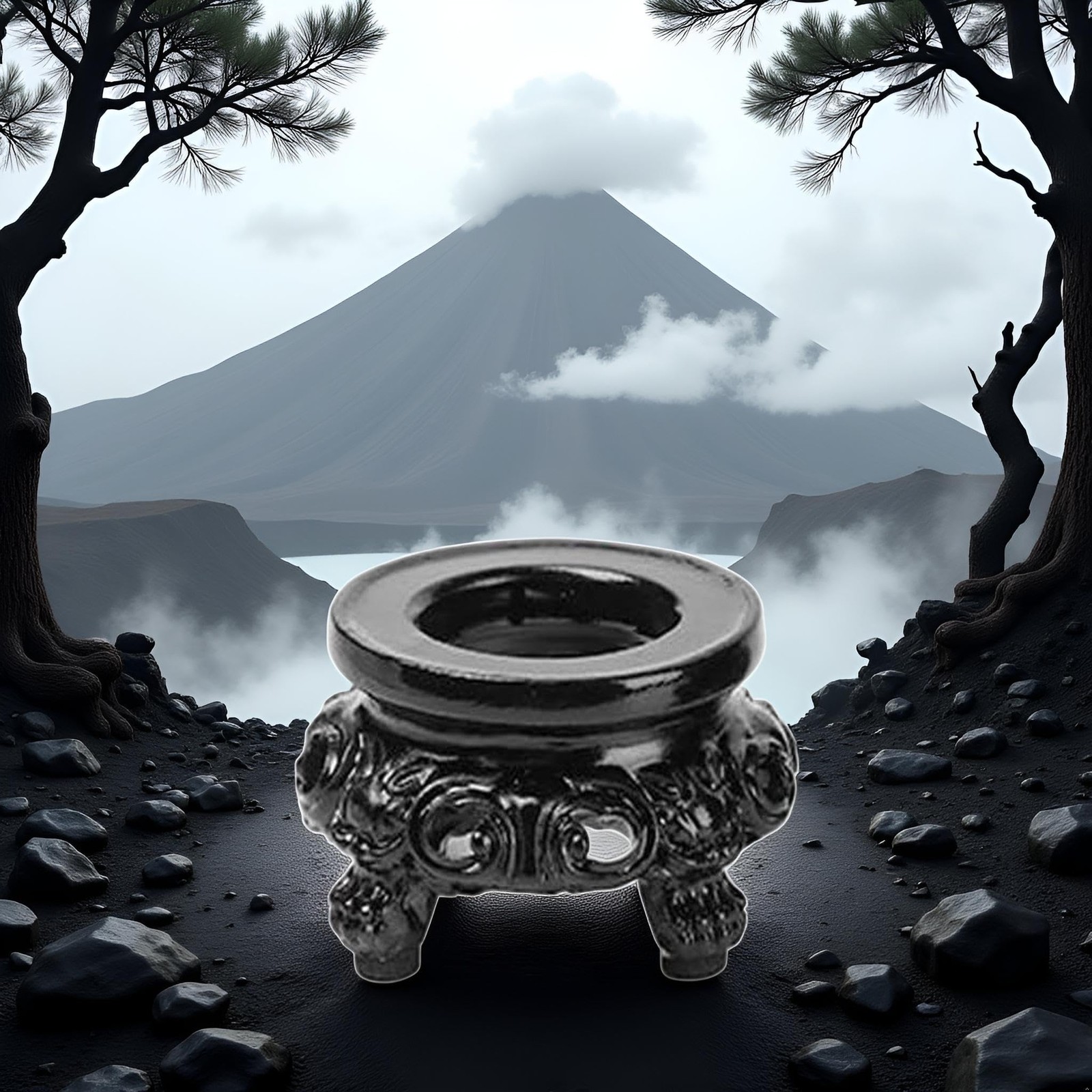 Junfamilee Black Wooden Display Stand for Crystal Sphere Quartz Ball