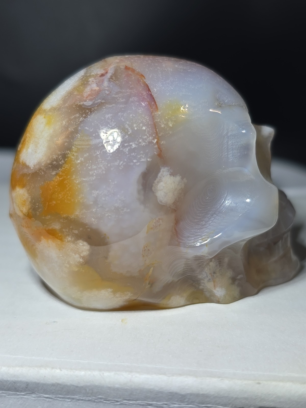Flower Agate Skull 4.5 Oz. 126g 2″ X 1.75 “