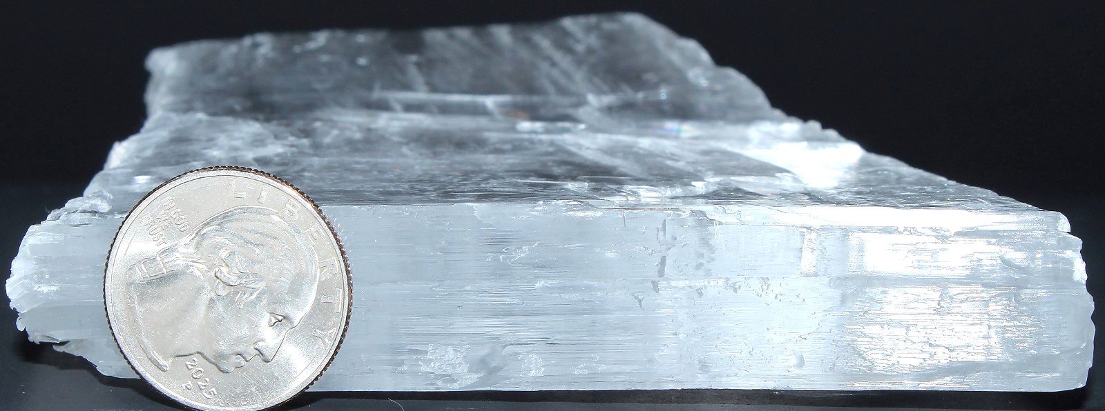 XL AAA Utah Ice Selenite Slab / 6.20″ (157.48mm) / 16.00 oz (453.59gr) / 3725