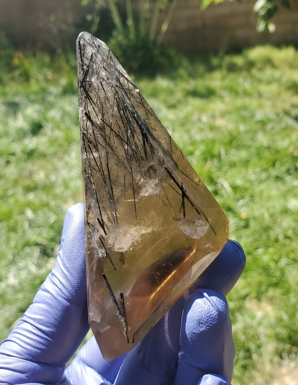 Black Tourmaline Rutilated Smoky Quartz free form Brazil 182g