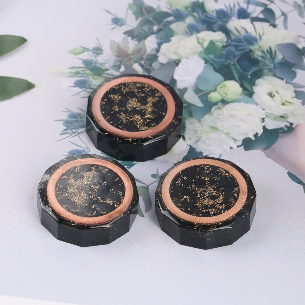 3pcs/Set Black Shungite Orgone Busters 5G EMF Protection Energy Healing Orgonite