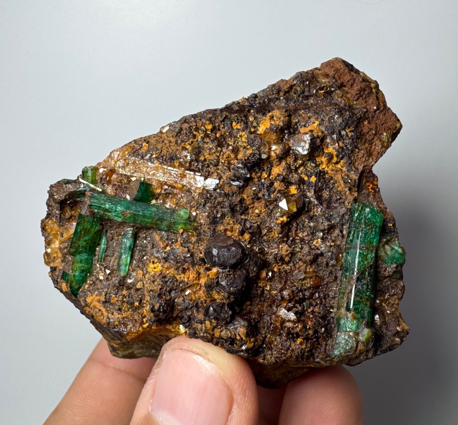 247 Gram Natural Emerald Crystals On Matrix From Panjshir Afghanistan