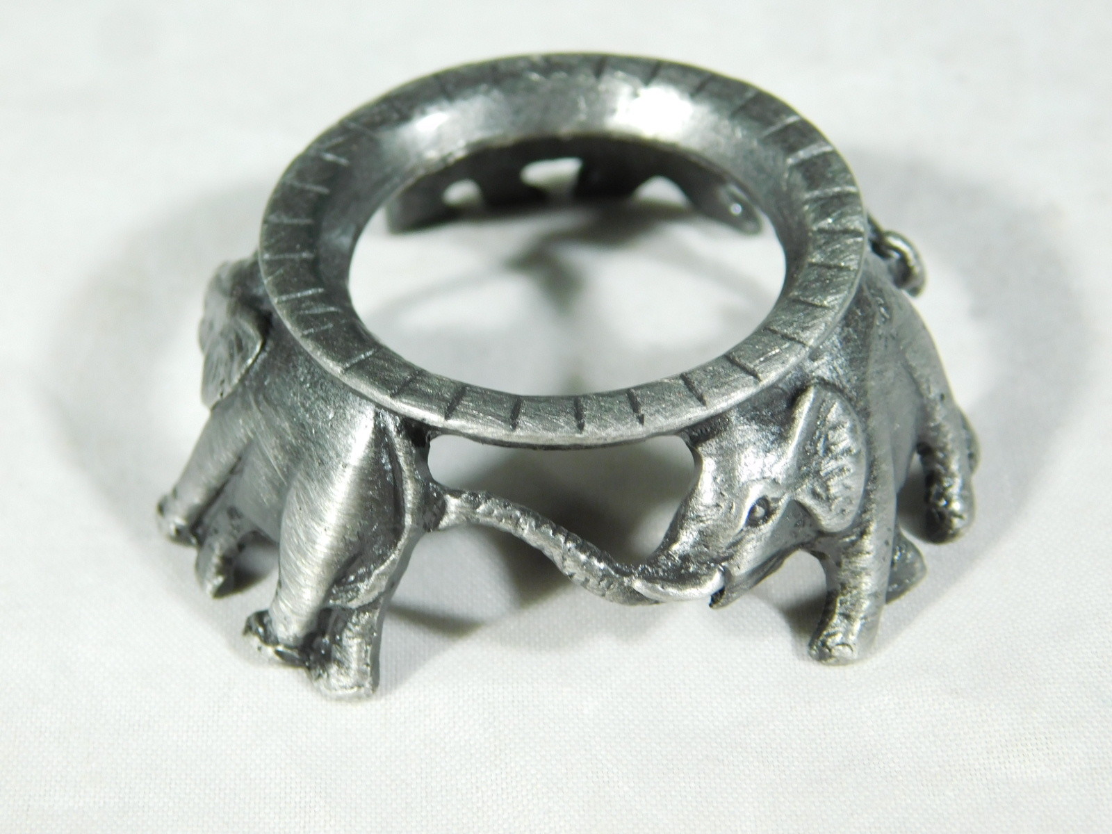 Sphere Display Stand ELEPHANT Design Pewter Color Small Size